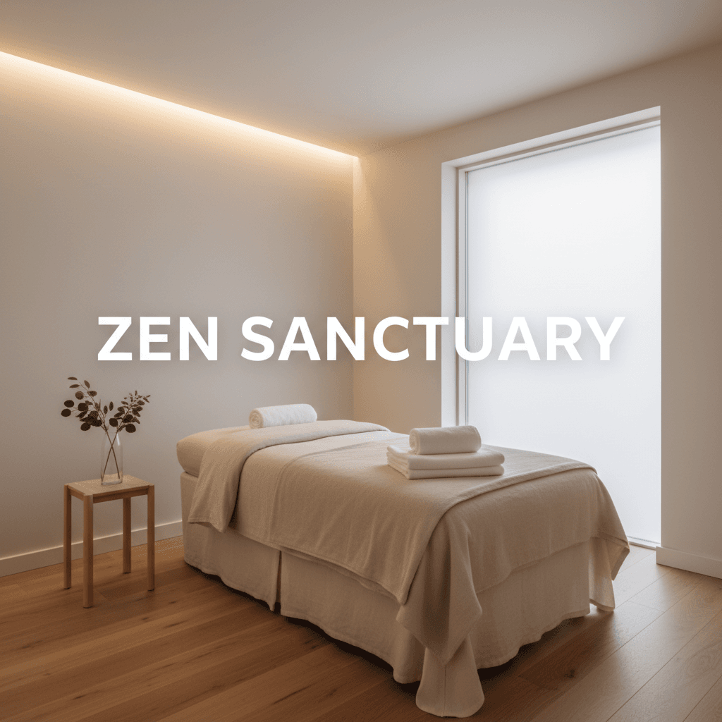 Spa treatment room with facial bed and towels