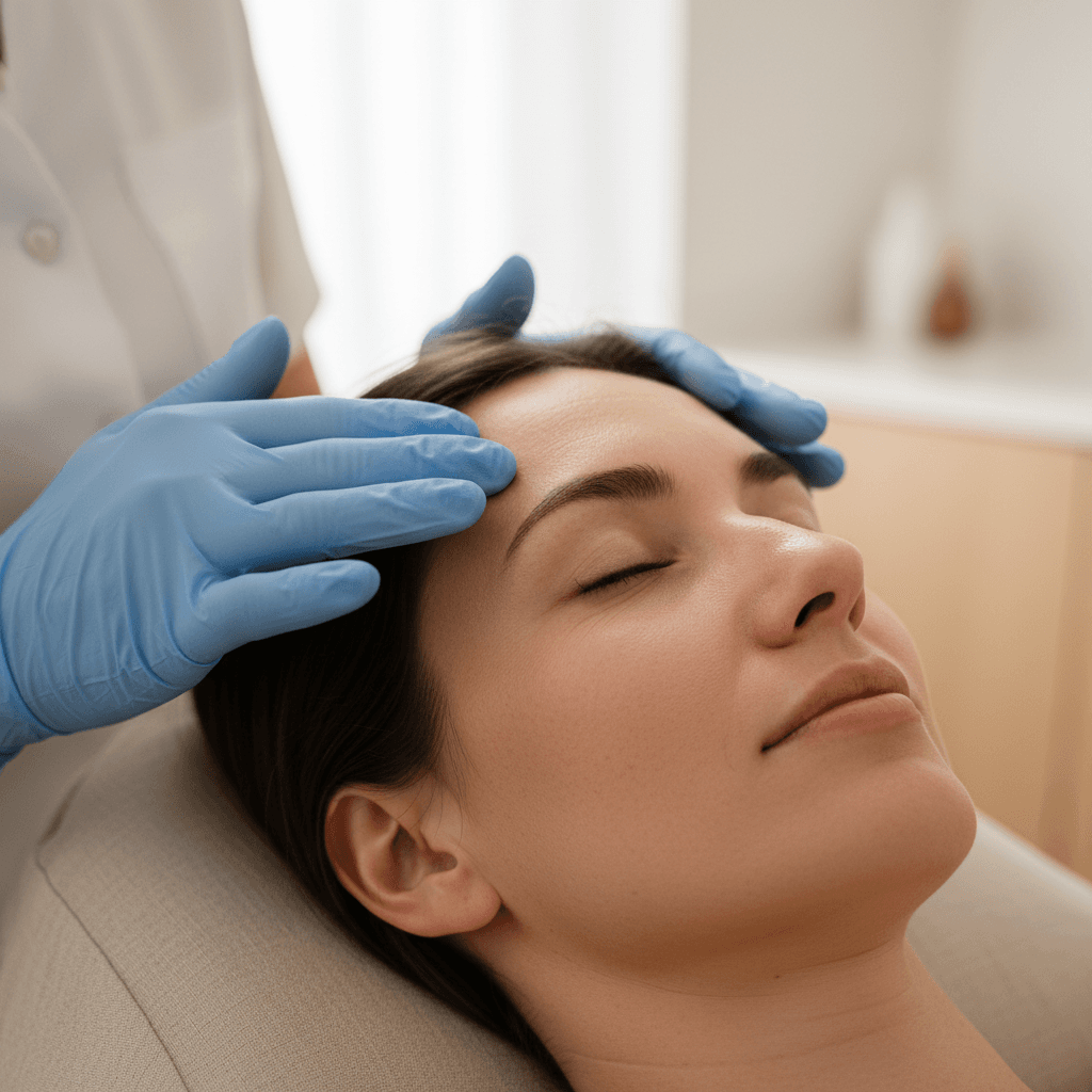 Skin assessment during a personalized beauty consultation in Toronto