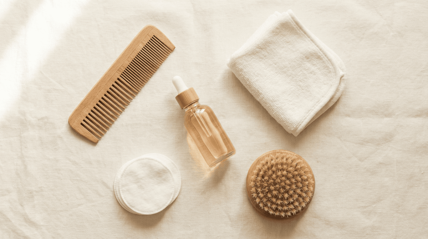 Skincare consultation setup with products arranged for a personalized plan